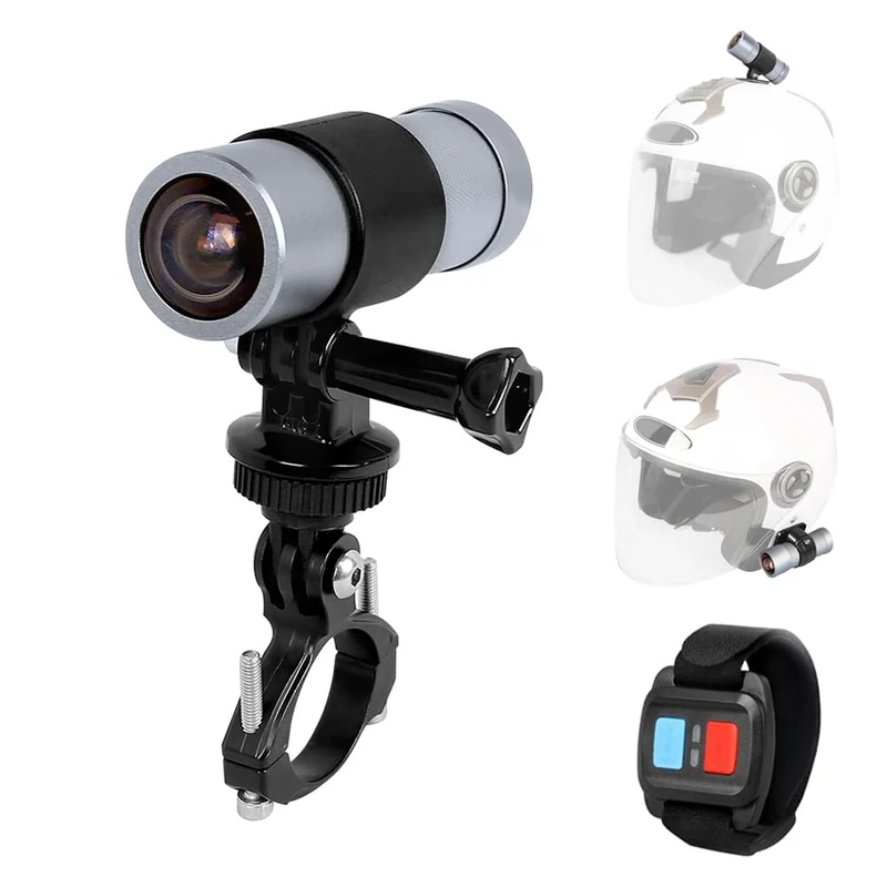 VSYSTO Helmet Camera, 4K Action Camera Waterproof Bike Dash Cam, 170° Wide Angle WiFi Motorcycle Dash Cam with Night Vision, WDR, Loop Recording, G-Sensor