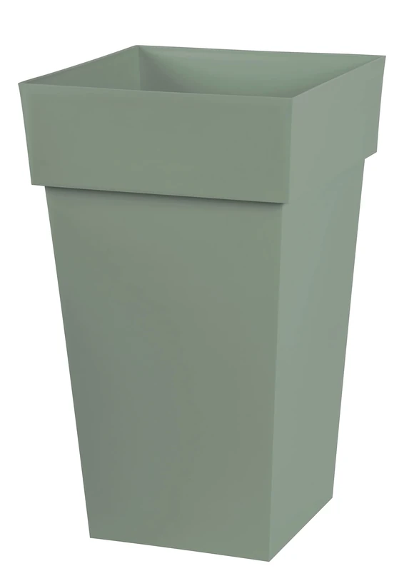 EDA - High Tuscan Square Flower Pot - Volume 62 L - 39 x 39 x H.65 cm, Laurel Green