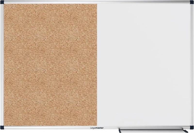 Legamaster Unite Combination Board - 60 x 90 cm - Whiteboard Cork Combination - Magnetic and Writeable Whiteboard - Cork Board for Pinning Pictures and Plans Made of 100% Natural Cork