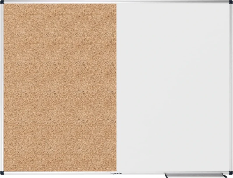 Legamaster Unite Combination Board - 90 x 120 cm - Whiteboard Cork Combination - Magnetic and Writeable Whiteboard - Cork Board for Pinning Pictures and Plans Made of 100% Natural Cork