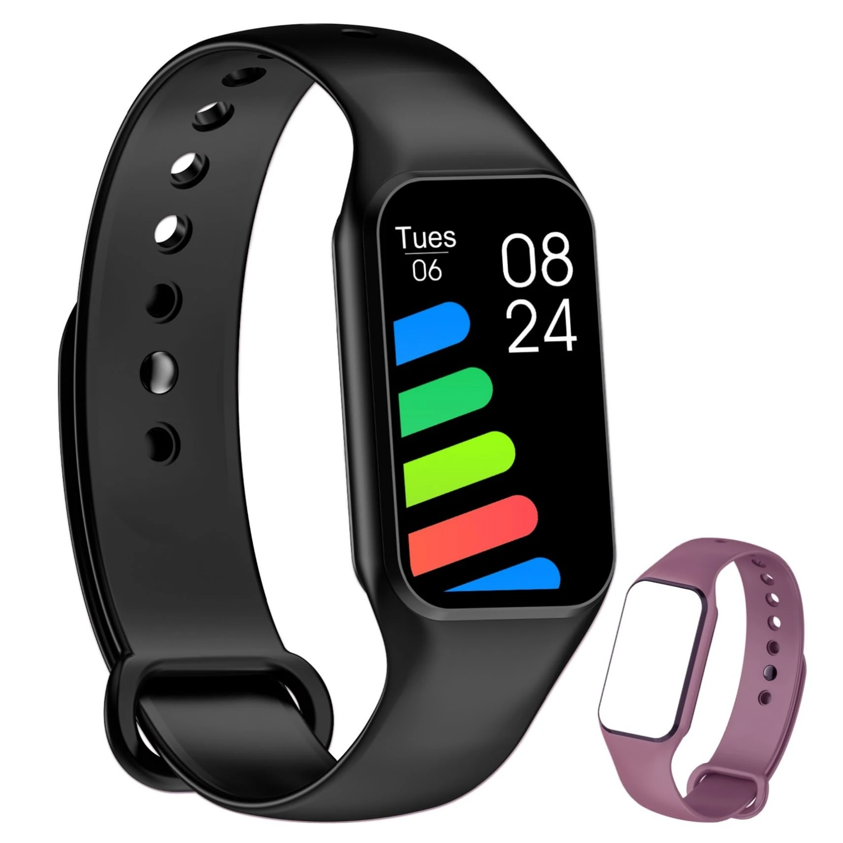 FeipuQu Smart Watch for Men Women-Blood Oxygen,Step Counter,Heart Rate,Sleep Monitor,24 Sport Modes,iP68 Waterproof,Activity Tracker,Compatible with Android and iOS,Present For Men/Women/Kids,Black