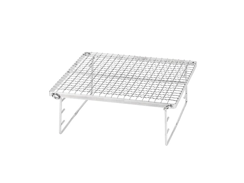 Snow Peak Stainless Steel Fireplace Grill Bridge, Small, to fit Snow Peak Small Pack & Carry Fireplace, stainless steel foldable for camping outdoor cooking
