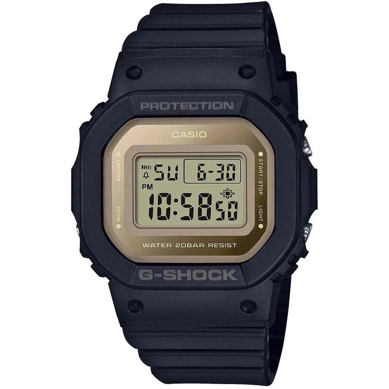 Casio G-Shock Digital Watch with Stopwatch, Countdown Timer Alarm Functions, 200m Water Resistance, Resin Case Construction, Plastic Strap, Black, Unisex, 41mm