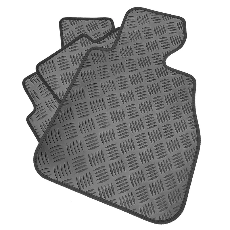 Rubber Car Mat Set Compatible/Replacement For Ford Fiesta (MK 7) (Years 2011-2017) Tailored Mats, Heavy Duty, Waterproof, Non Slip