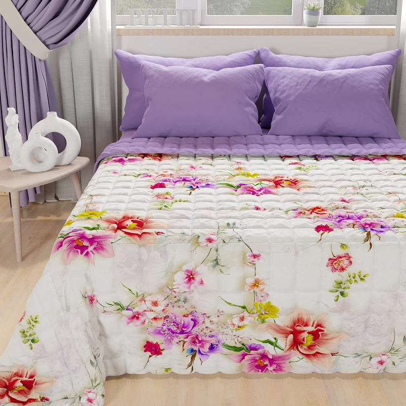 PETTI Artigiani Italiani - Summer Double Bedspread 260 x 270 cm 100 g/m² Double Sided Spring Quilt Light White Spring 100% Made in Italy