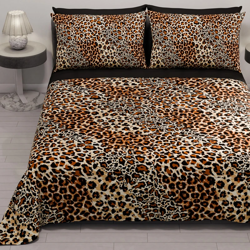 PETTI Artigiani Italiani - Summer Single Bedspread 170 x 260 cm 100 g/m² Double Face, Spring Single Bed Quilt, Lightweight Quilt, Orange Animalier, 100% Made in Italy