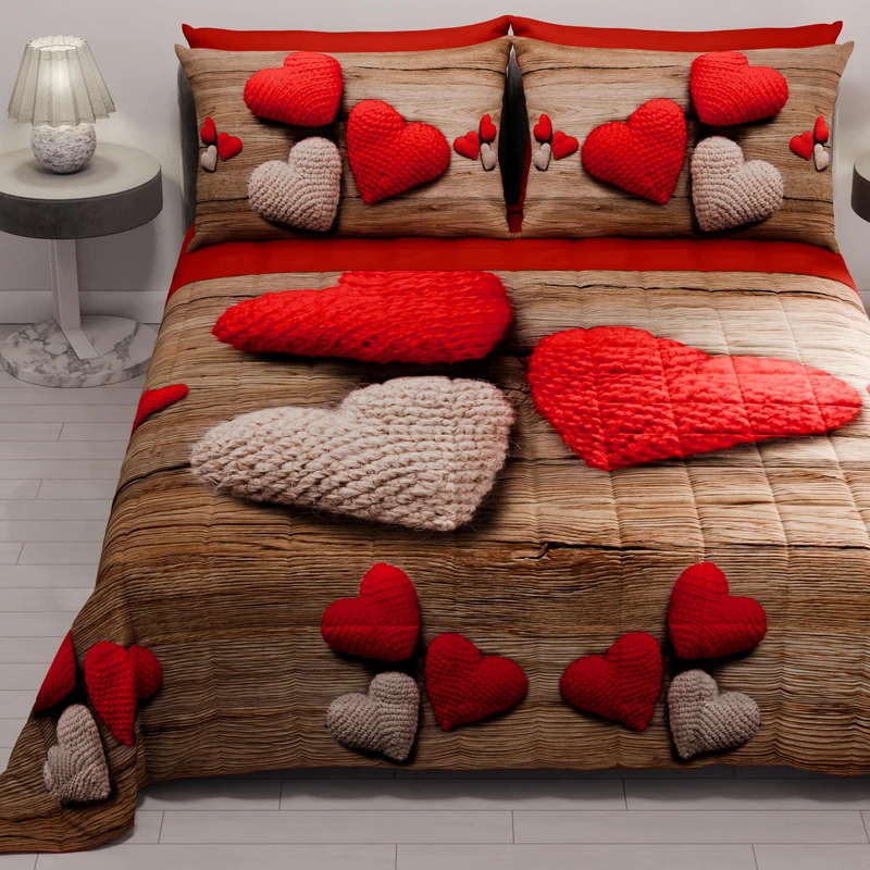 PETTI Artigiani Italiani - Summer Double Bedspread 260 x 270 cm 100 g/m² Double Face, Spring Quilt, Lightweight Quilt, Heart, 100% Made in Italy - Image 1