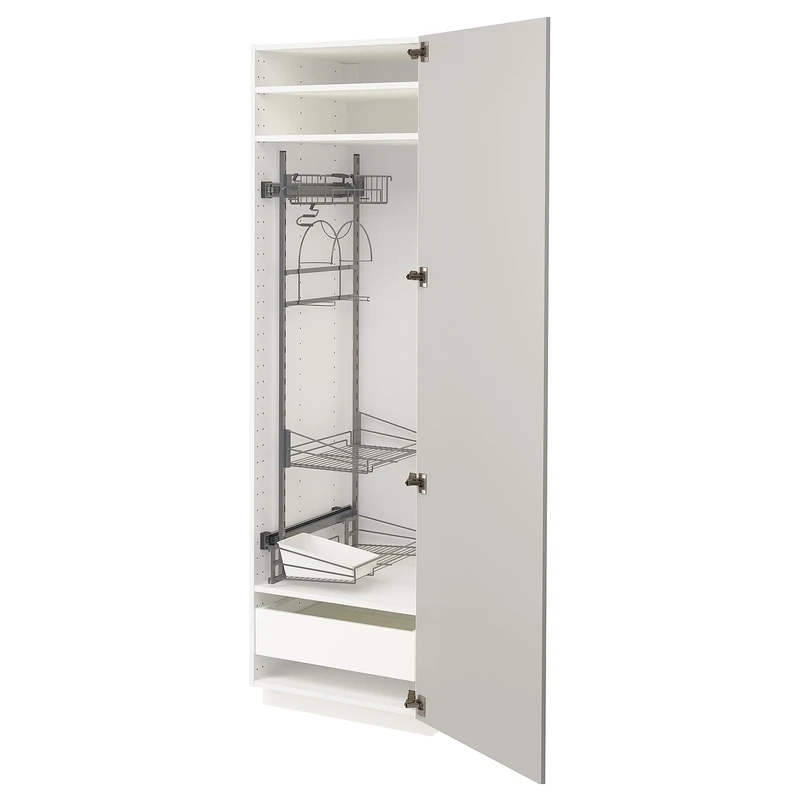 IKEA METOD/MAXIMERA High Cabinet 60x60x200 cm - White & Light Grey