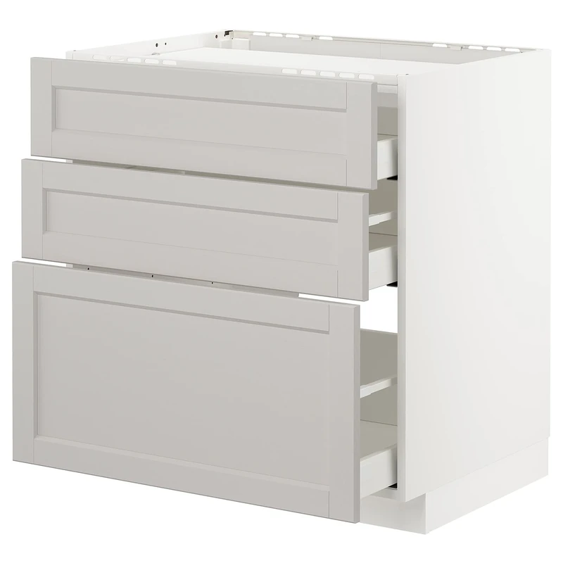 IKEA METOD/MAXIMERA Base Cabinet - 80x60 cm White/Lerhyttan