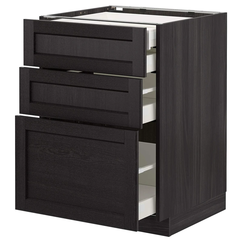 IKEA METOD/MAXIMERA Base Cabinet 60x60 cm Black Stained