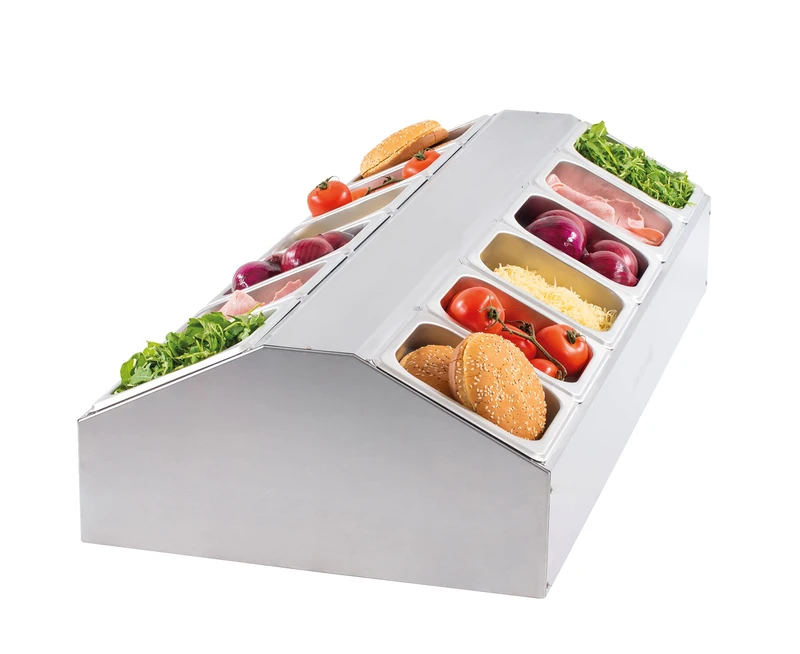 Casselin - Table-top shelf for 12 containers GN1/6 - central positioning