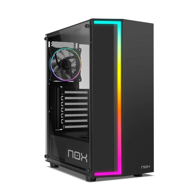 NOX XTREME PRODUCTS INFINITY GAMMA - Mid-Tower ATX/M-ATX/ITX ARGB Dynamic Rainbow, tempered glass side panel, 120 mm ARGB fan pre-installed, USB 3.0, black - Image 1