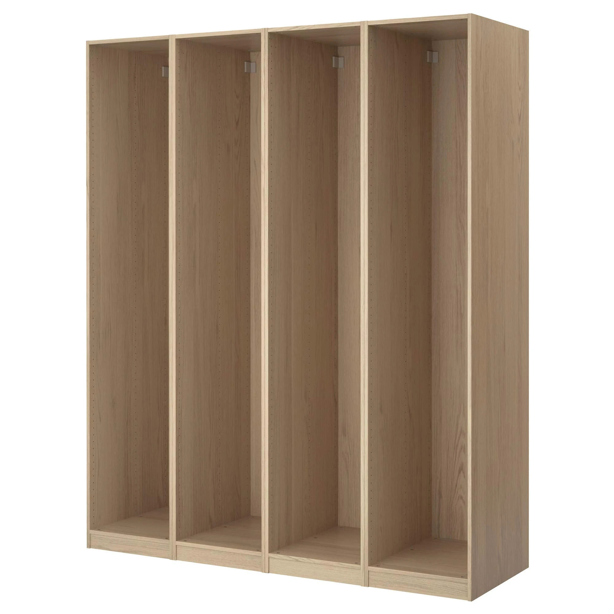 IKEA Pax 4 Wardrobe Frames, 200x58x236 cm, White Stained Oak