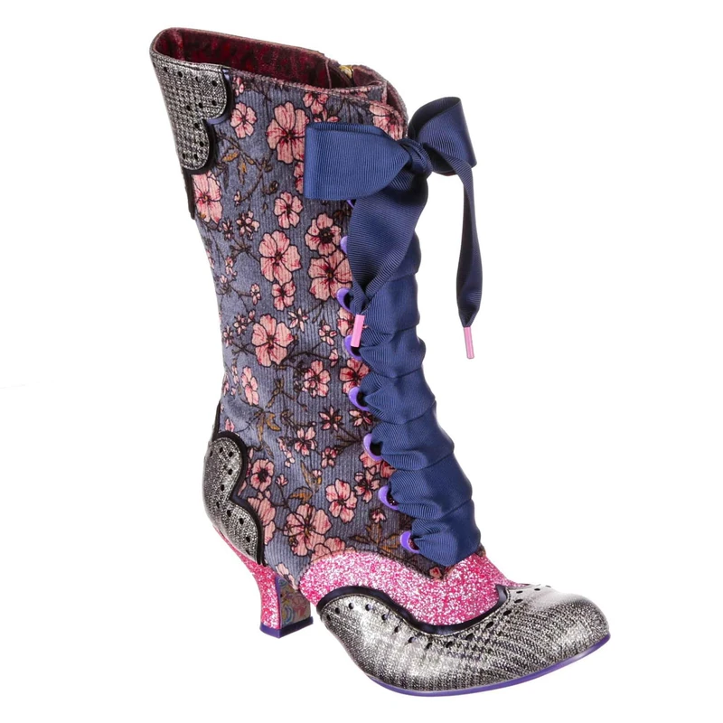 Irregular Choice Chimney Smoke Boots, Blue Multi, EUR 40 (UK 6.5) - Image 1