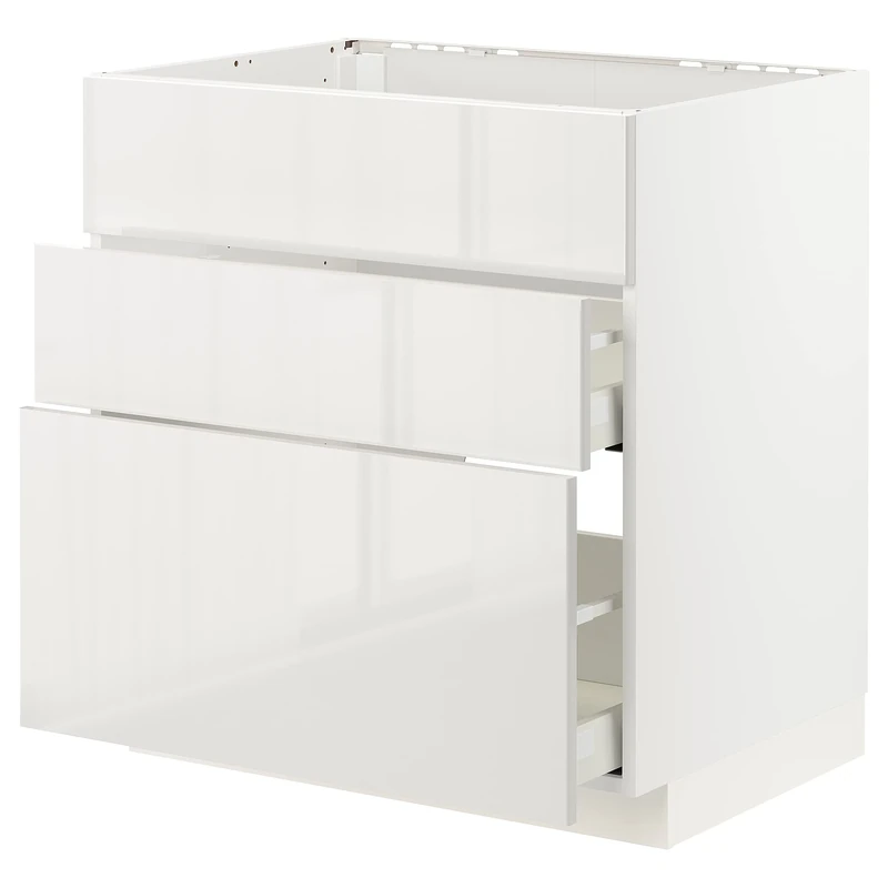 IKEA METOD/MAXIMERA Cabinet with Drawer & Extractor - 80x60 cm White - Image 1