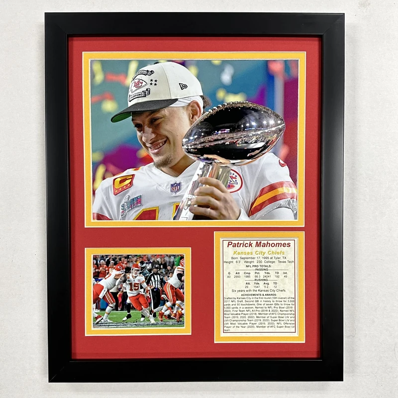Legends Never Die, Inc. Kansas City Chiefs | 2022 Champions | Framed Photo Collage | 2 Sizes (Mahomes MVP, 12" x 15")