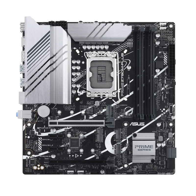 ASUS Prime Z790M-Plus LGA 1700(Intel 14th,12th&13th Gen) microATX motherboard (PCIe 5.0,3xM.2 slots,10+1 DrMOS,DDR5,1 Gb LAN, DP,USB 3.2 Gen2 Type-C,front USB3.2 Gen 1 TypeC, Thunderbolt(USB4)support)