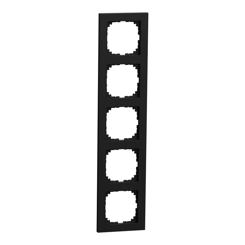 Merten - M-Pure Frame, Made of Recycled Ocean Plastic Material, 5-Way, Matte Black, IP20, IK03, MEG4050-3603