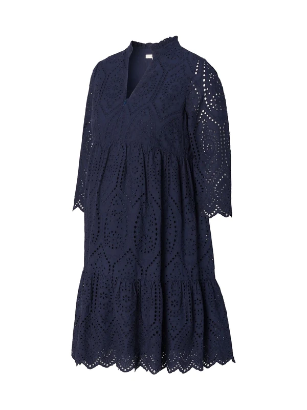 ESPRIT Maternity Dress with Broderie and Breastfeeding Function, Night Sky Blue - 485, 6