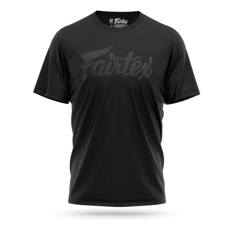 Fairtex Premium Cotton T-Shirt | 100% Cotton (UK, Alpha, S, Regular, Regular, TST180 Black/Black)