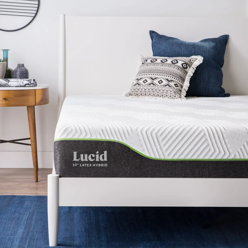 LUCID Hybrid Mattress, Latex Memory Foam, White, 120 x 200 cm