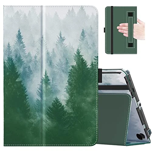 MoKo Case Fits All-New H D 8 inch Tablet (12th Generation/10th Generation, 2024/2022/2020 Release), Slim Folding Stand Cover with Auto Wake/Sleep, Dark Green Forest