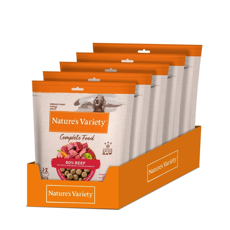 Nature's Variety Complete Freezed Dried Food Beef for Dogs Medium/Maxi - Case 5 x 250 g