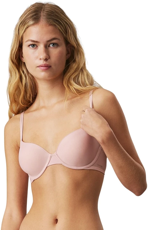 Calvin Klein Women's Lightly Lined Demi Plunge Underwire Bra, Pink (Subdued), 36E