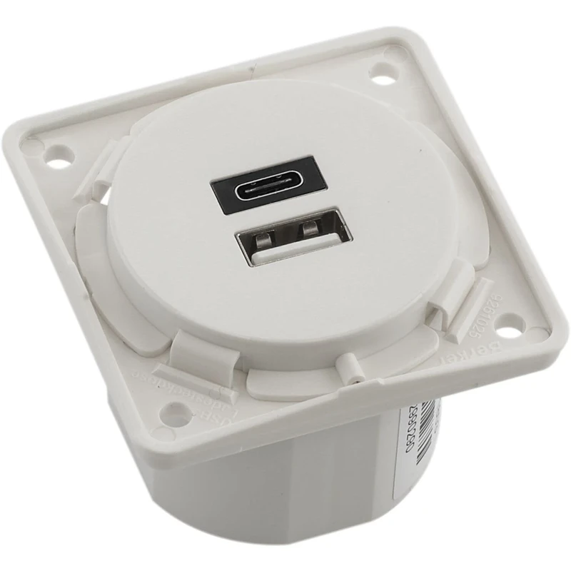 Berker Integro USB Charging Socket USB-A, USB-C White Matt
