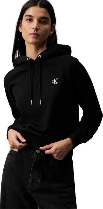 Calvin Klein Jeans Women Sweatshirt Ck Embroidery no Hood, Black (Ck Black), 3XL