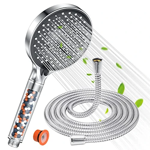 YEAUPE PRO Handheld Shower Head with Filter - 6 Jets, 8.5 L/min, Chrome