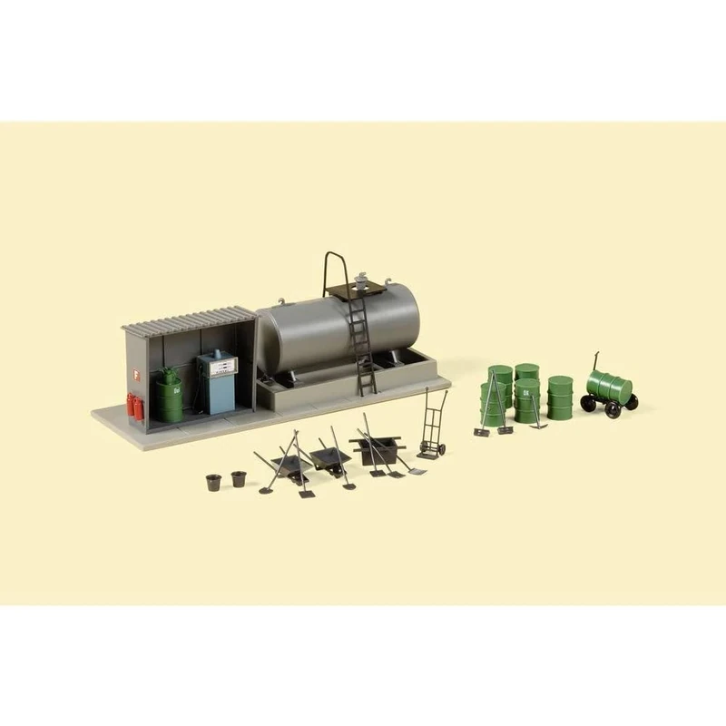 Auhagen Fueling Station - Railway Station Model - Tank System - HO Scale - Adults