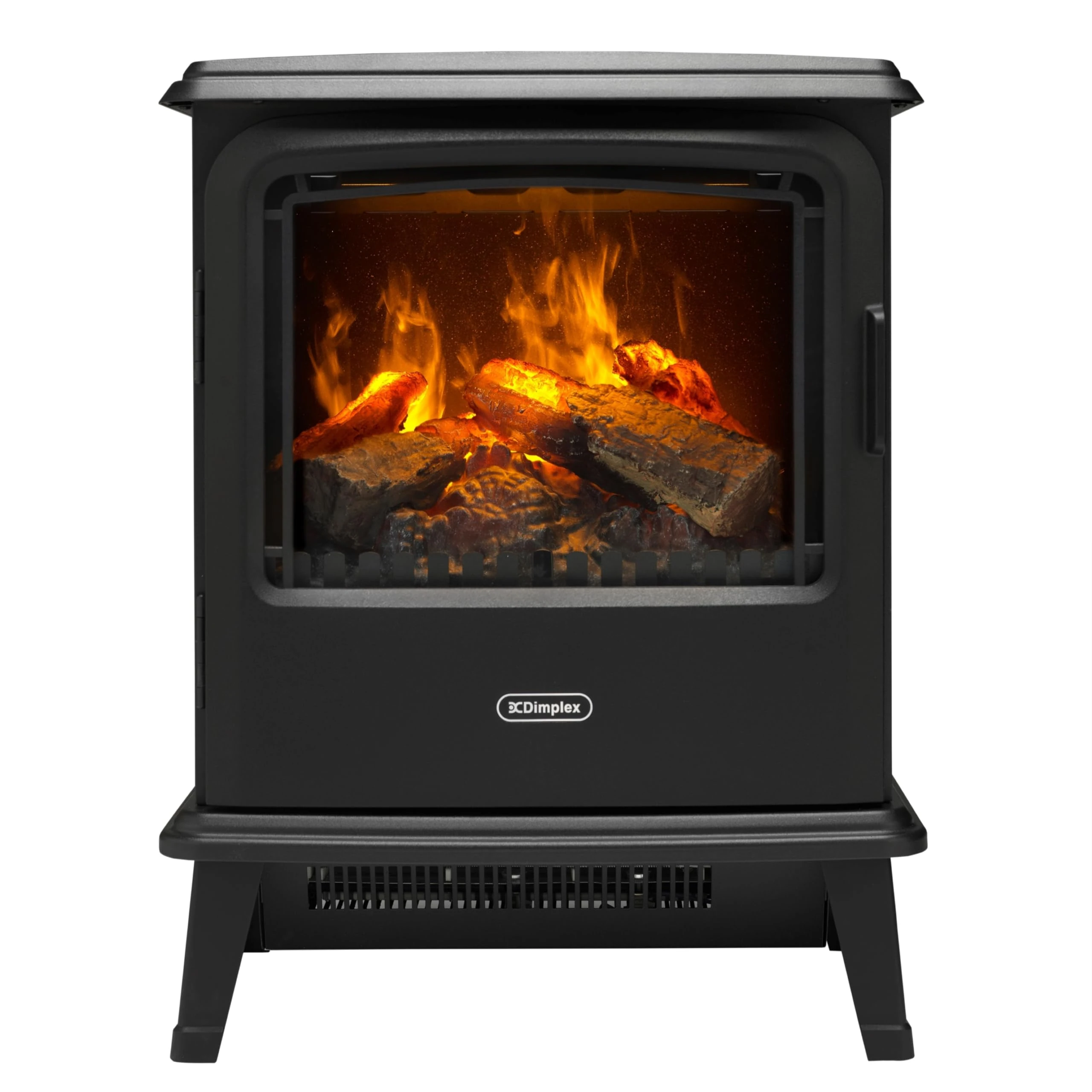 Dimplex Bayport Optimyst Water Vapour Electric Stove Fire, Real Flame Effect, Black Fireplace, Log Fuel Bed, 1000W/2000W Fan Heater, Energy Efficient Flame Only, Adjustable Thermostat, Remote Control