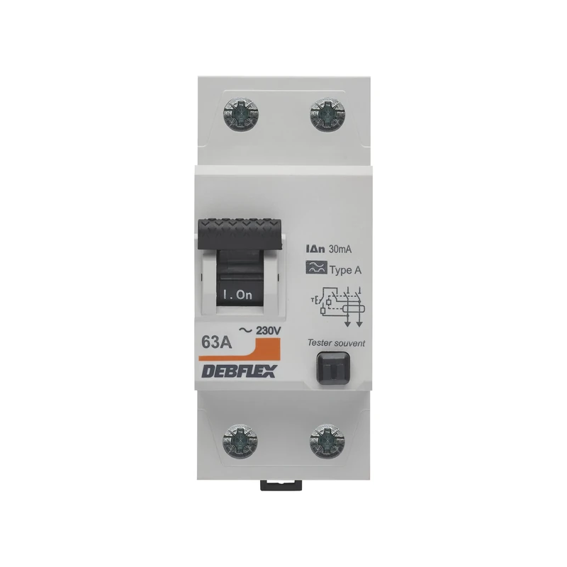 Debflex - Different Switch 2P 30MA 63A 2 MODULES Type A - Modular - Modular Range - Differential Switches - 707515