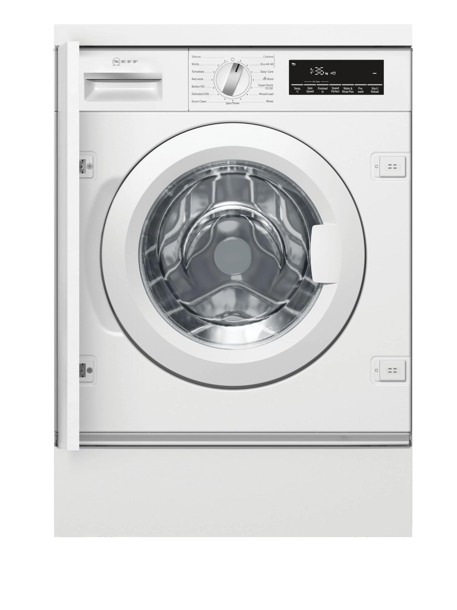 NEFF W544BX2GB Washing Machine with 8kg Capacity, 1400rpm, SpeedPerfect, Time Light, White, Integrated