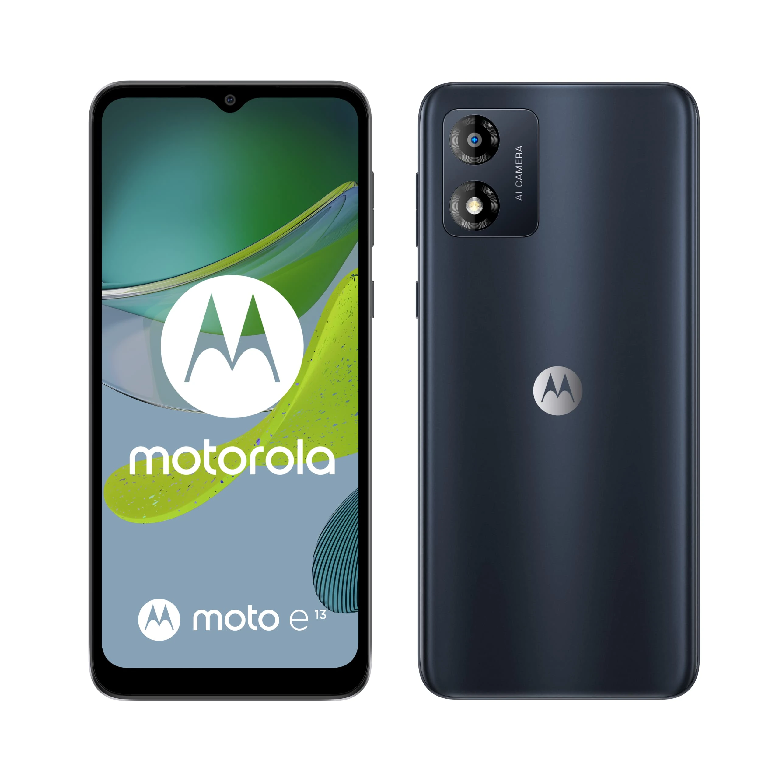 Motorola Moto (e13, 6.5 Inch HD+ Display, AI-powered Camera System, Dolby Atmos, 5000 mAh Battery, 2/64 GB, Dual SIM), Cosmic Black