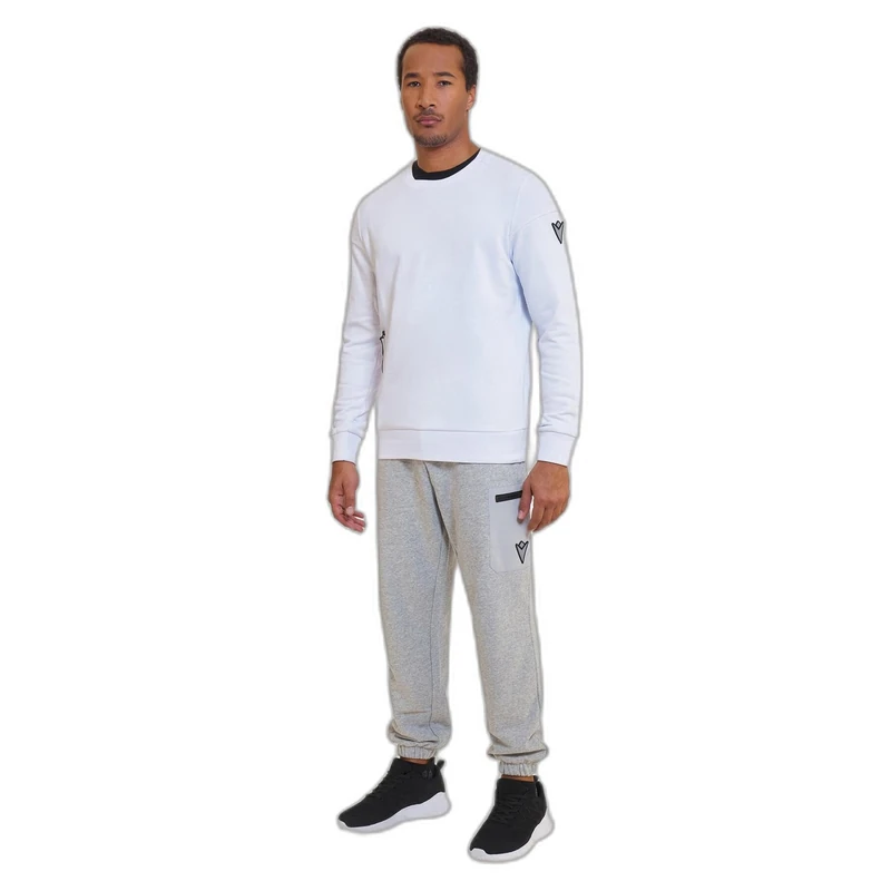 Macron Men's Athleisure Scd Kos Round Neck Sweatshirt Wht Man, White, XX-Large