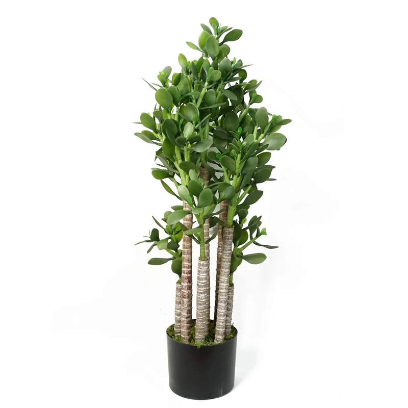 Leaf Artificial Bonsai Tree,Green Jade Plant,75cm