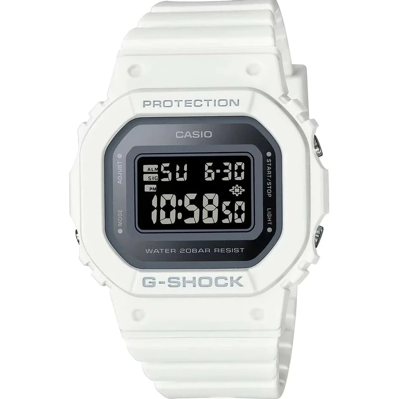 Casio Unisex 45.70mm Quartz Watch with Digital Dial Digital dial and White Plastic/Resin Strap Strap GMD-S5600-7ER