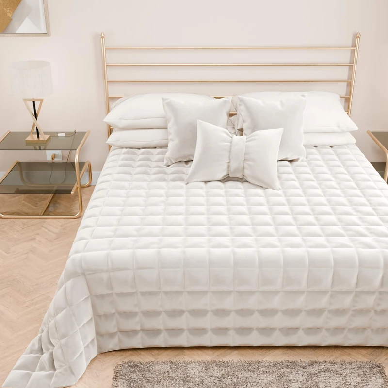 PETTI Artigiani Italiani - Soft and Warm Velvet Double Quilt, Spring Autumn Quilt, Double Bedspread, Milk White, 100% Made in Italy - Image 1