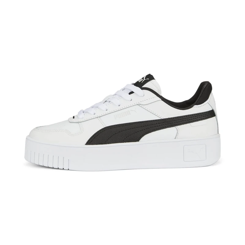 PUMA Women's Carina Street Sneaker - White Black Silver, Size 3 UK