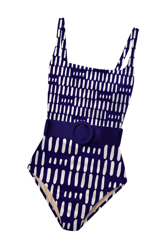 Averie Women's Amada One Piece Swimsuit, Blue, XXXL