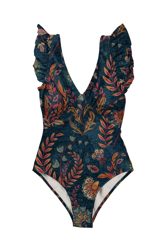 Averie Women's Halley One Piece Swimsuit, Blue, XS