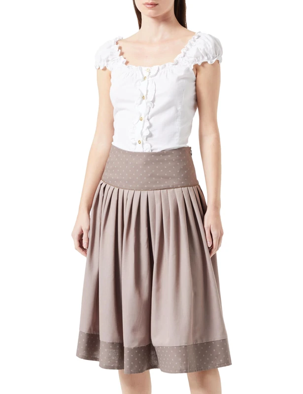 BERWIN & WOLFF TRACHT FOLKLORE LANDHAUS Women's 436569 Skirt, Taupe, 14