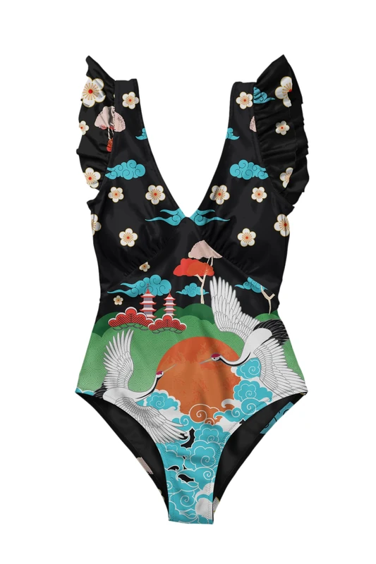 Averie Women's Narina One Piece Swimsuit, Black, M