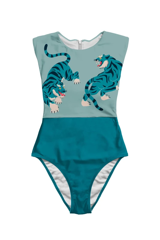 Averie Women's Marina One Piece Swimsuit, Blue, S