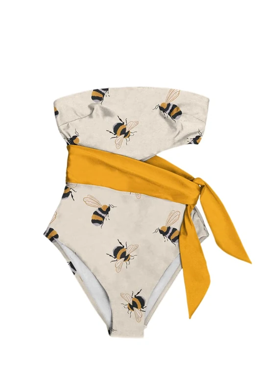 Averie Women's Bea One Piece Swimsuit, White, XXL