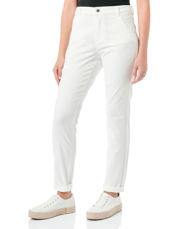 s.Oliver Women's Long Trousers, Slim Fit, White, 32W x 30L