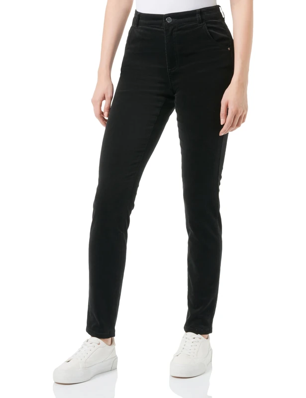 s.Oliver Women's Long Slim Fit Trousers Long Slim Fit, 9999_Black, 32W x 30L