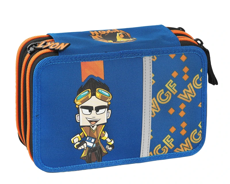 LYON GAMER - School Stationery Case with Custom Metal Pull and Mesh Details - Small Pencil Case for Children and Girls for Medium and Elementary